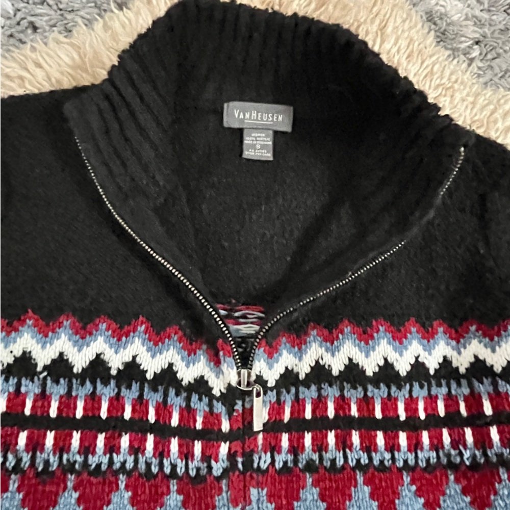 Vintage Van Heusen Zip Up Ski Sweater